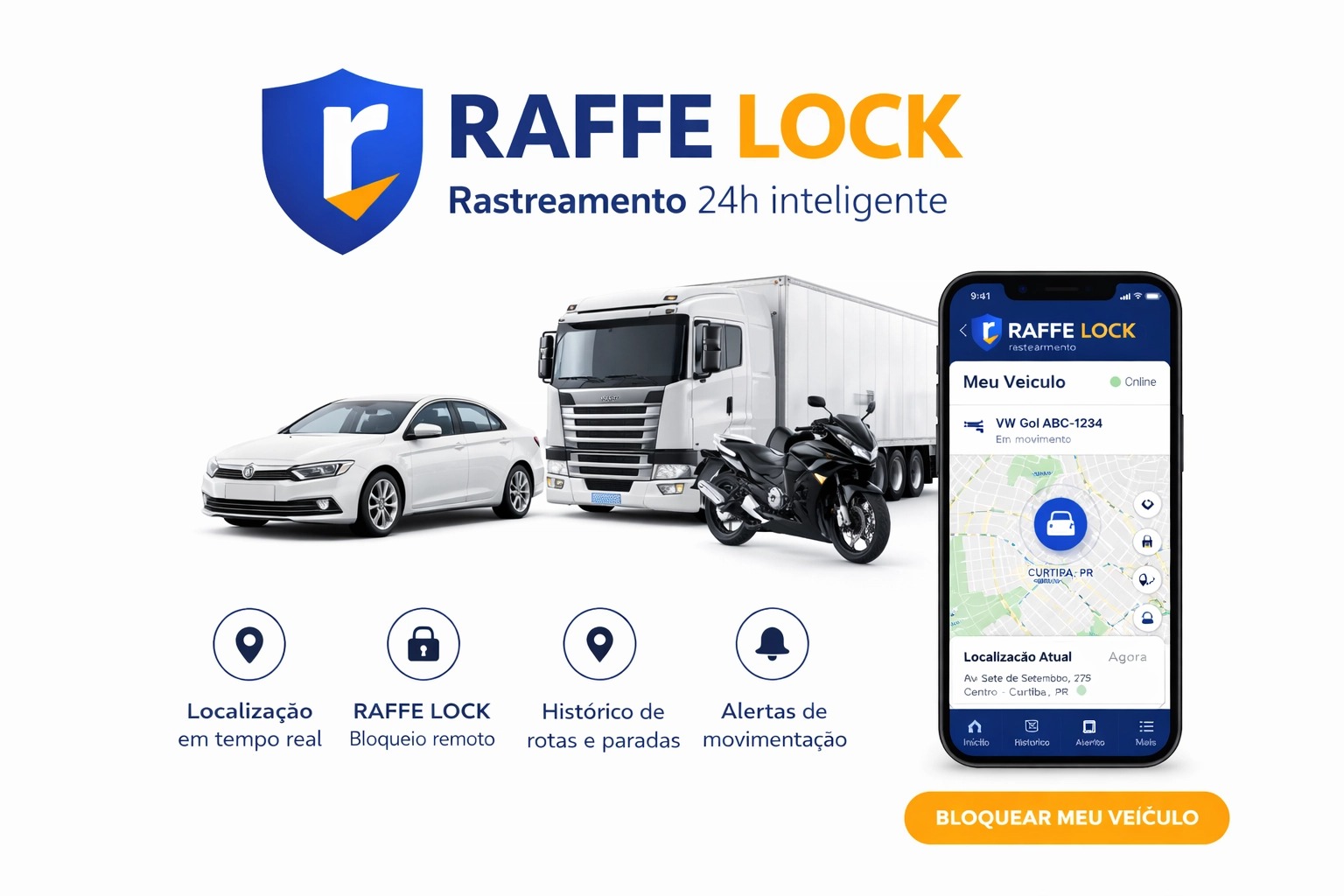 Rastreador + Instalação + Conexão M2M + Plataforma Web + App + Ativação + Central de atendimento